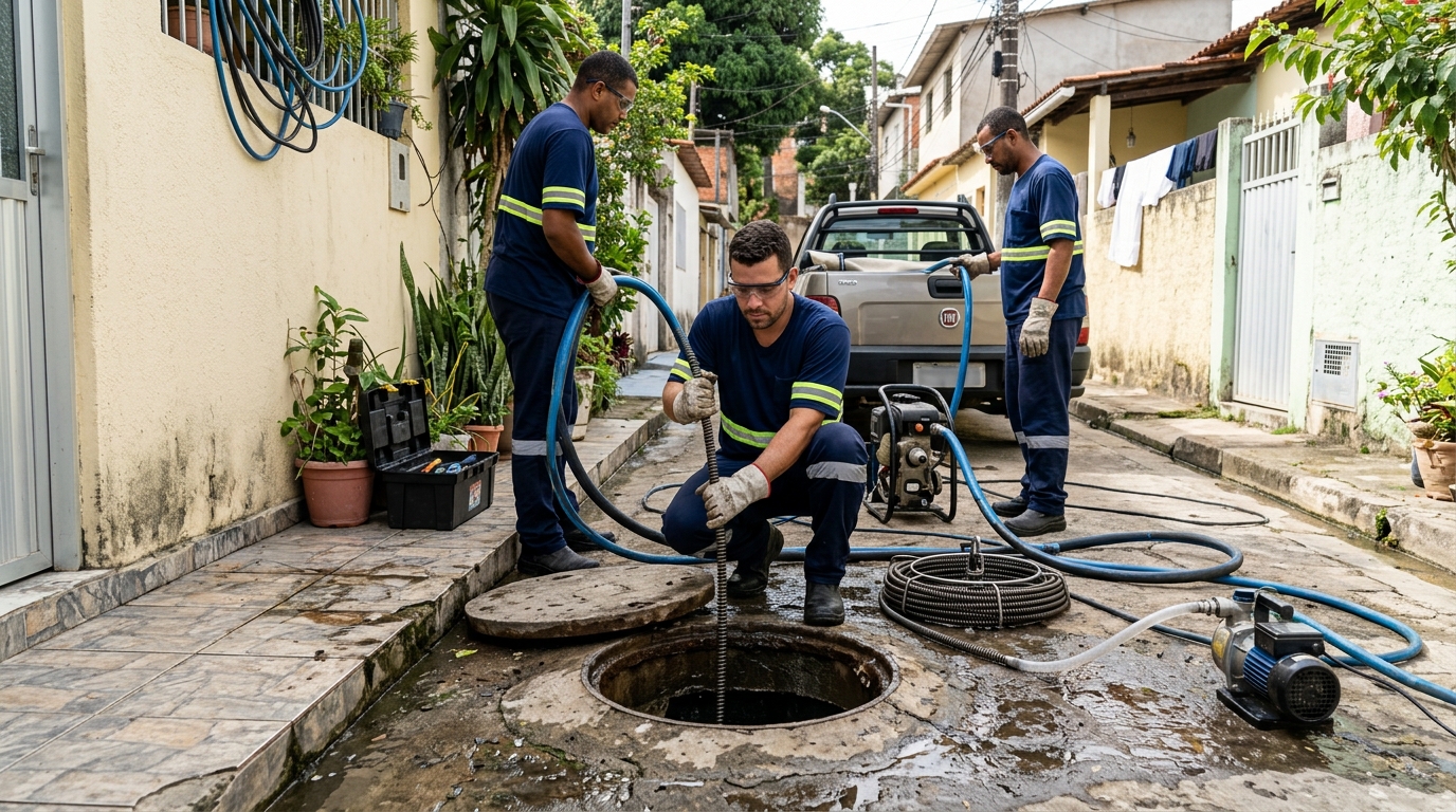 Desentupimento de esgoto com hidrojateamento em Maceió-AL