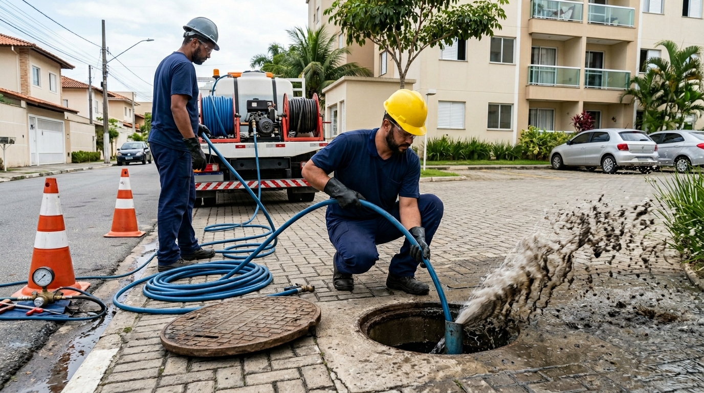 Equipe de hidrojateamento em Maceió-AL