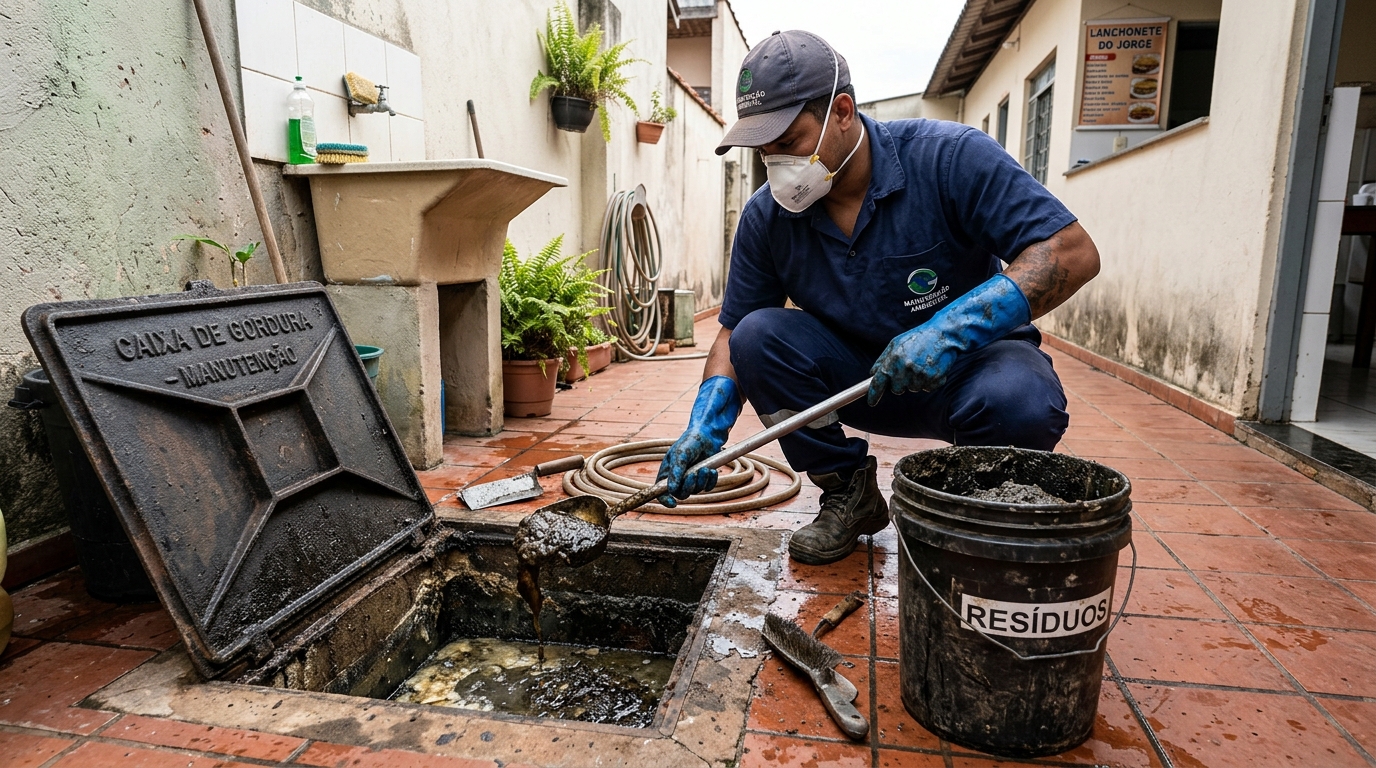 Remoção de lodo de caixa de gordura em Maceió-AL